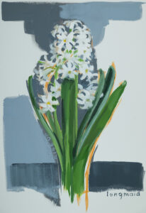 White Hyacinth (Rise Up series), 14 H x 7 W, acrylic gouache on Arches watercolor